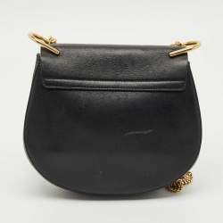 Pre Owned Chloe Black/Orange Leather and Suede Medium Drew Shoulder Bag