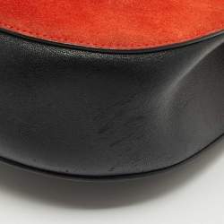 Pre Owned Chloe Black/Orange Leather and Suede Medium Drew Shoulder Bag