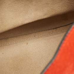 Pre Owned Chloe Black/Orange Leather and Suede Medium Drew Shoulder Bag