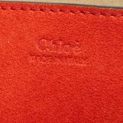 Pre Owned Chloe Black/Orange Leather and Suede Medium Drew Shoulder Bag