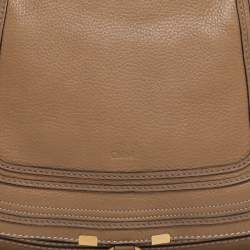 Pre Owned Chloe Beige Leather Large Marcie Shoulder Bag