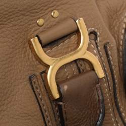 Pre Owned Chloe Beige Leather Large Marcie Shoulder Bag