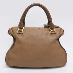 Pre Owned Chloe Beige Leather Large Marcie Shoulder Bag