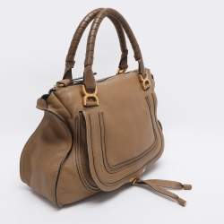 Pre Owned Chloe Beige Leather Large Marcie Shoulder Bag