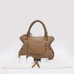 Pre Owned Chloe Beige Leather Large Marcie Shoulder Bag