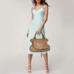 Pre Owned Chloe Beige Leather Large Marcie Shoulder Bag