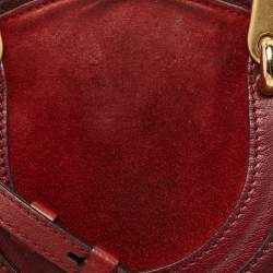 Pre Owned Chloé Burgundy Leather and Suede Small Pixie Round Crossbody Bag