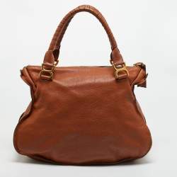 Pre Owned Chloe Brown Leather Medium Marcie Shoulder Bag