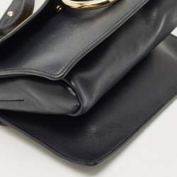 Pre Owned Chloe Navy Blue/Mustard Leather and Suede Small Faye Shoulder Bag