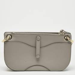 Pre Owned Chloe Grey Leather Mini Tess Crossbody Bag