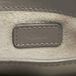 Pre Owned Chloe Grey Leather Mini Tess Crossbody Bag