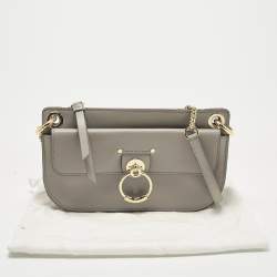 Pre Owned Chloe Grey Leather Mini Tess Crossbody Bag