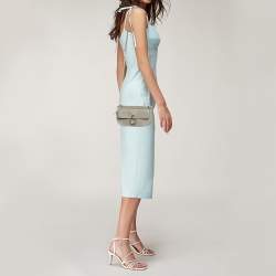 Pre Owned Chloe Grey Leather Mini Tess Crossbody Bag