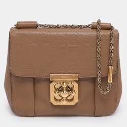 مملوكة مسبقًا Chloe Brown Leather Small Elsie Shoulder Bag