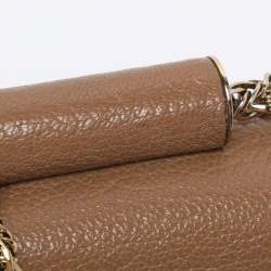 Pre Owned Chloe Brown Leather Small Elsie Shoulder Bag