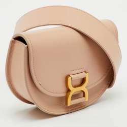 Pre Owned Chloe Beige Leather Mini Marcie Flap Shoulder Bag