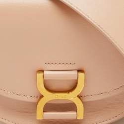 Pre Owned Chloe Beige Leather Mini Marcie Flap Shoulder Bag