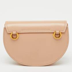 Pre Owned Chloe Beige Leather Mini Marcie Flap Shoulder Bag
