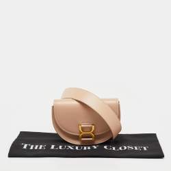 Pre Owned Chloe Beige Leather Mini Marcie Flap Shoulder Bag