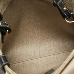 Pre Owned Chloe Black/Beige Canvas and Leather Small Woody Tote