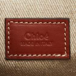 مملوكة مسبقًا حقيبة يد كلوي وودي قماش بيج/بني صغيرة