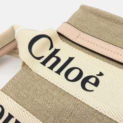 Pre Owned Chloe Beige Canvas and Leather Woody Bag Small