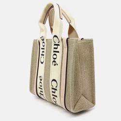 Pre Owned Chloe Beige Canvas and Leather Woody Bag Small