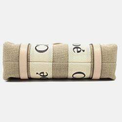Pre Owned Chloe Beige Canvas and Leather Woody Bag Small