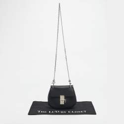 Pre Owned Chloé Black Leather Mini Drew Chain Shoulder Bag