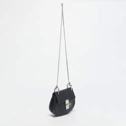 Pre Owned Chloé Black Leather Mini Drew Chain Shoulder Bag