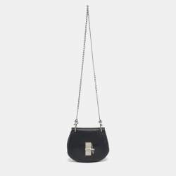 مملوكة مسبقًا Chloé Black Leather Mini Drew Chain Shoulder Bag