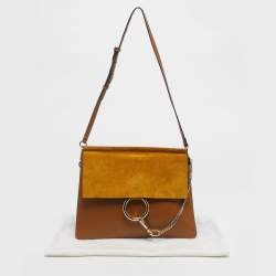 Pre Owned Chloe Tan/Mustard Leather and Suede Faye Medium Shoulder Bag