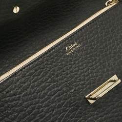 Pre Owned Chloe Black Pebbled Leather Small Bronte Shoulder Bag