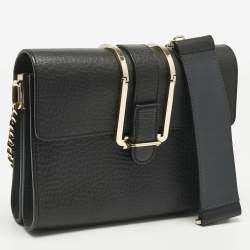 Pre Owned Chloe Black Pebbled Leather Small Bronte Shoulder Bag