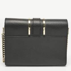 Pre Owned Chloe Black Pebbled Leather Small Bronte Shoulder Bag