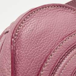 Pre Owned Chloé Pink Leather Mini Marcie Saddle Crossbody Bag