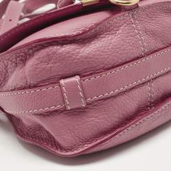 Pre Owned Chloé Pink Leather Mini Marcie Saddle Crossbody Bag