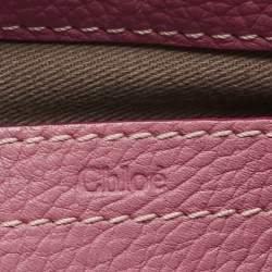 Pre Owned Chloé Pink Leather Mini Marcie Saddle Crossbody Bag