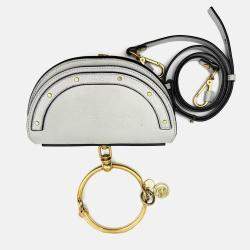 Pre Owned Chloe grey Leather Small Nile Bracelet Minaudiere Crossbody Bag