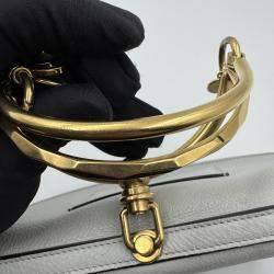 Pre Owned Chloe grey Leather Small Nile Bracelet Minaudiere Crossbody Bag