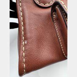 Pre Owned Chole edith brown mini top handle bag