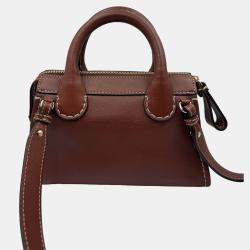 Pre Owned Chole edith brown mini top handle bag