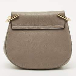 Pre Owned Chloe Taupe Leather Small Drew Shoulder Bag