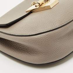 Pre Owned Chloe Taupe Leather Small Drew Shoulder Bag