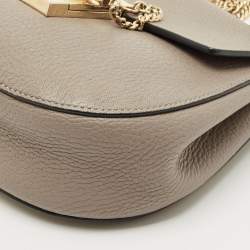 Pre Owned Chloe Taupe Leather Small Drew Shoulder Bag