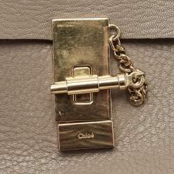Pre Owned Chloe Taupe Leather Small Drew Shoulder Bag