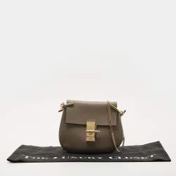 Pre Owned Chloe Taupe Leather Small Drew Shoulder Bag