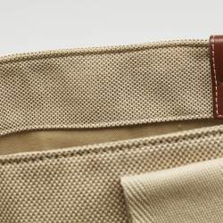 Pre Owned Chloe Beige/Brown Canvas and Leather Large Woody Tote