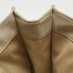 Pre Owned Chloe Beige/Brown Canvas and Leather Large Woody Tote