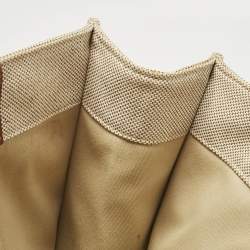 Pre Owned Chloe Beige/Brown Canvas and Leather Large Woody Tote